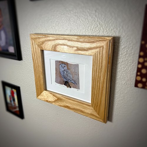 The second frame for the art by @evolutionary_thread. Ash with walnut miter keys.