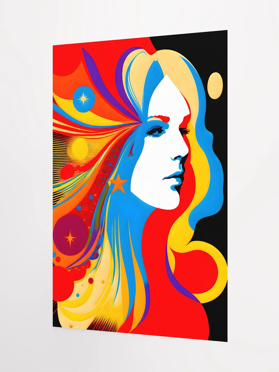 Psychedelic Woman Portrait Abstract Art 1970s Matte Poster product image (5)