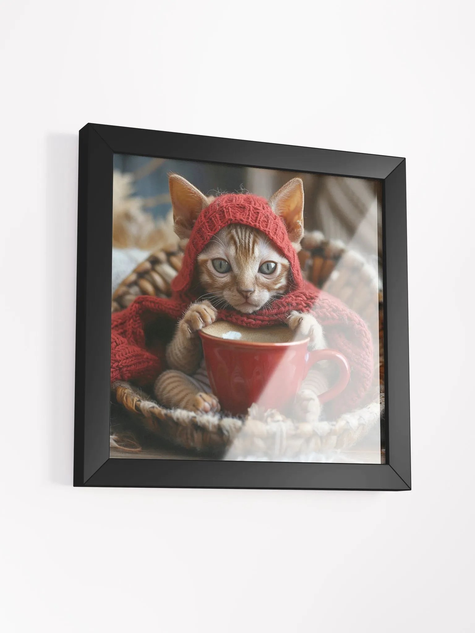 Coffee Lover Cute Hairless Sphynx Kitten Art product image (3)