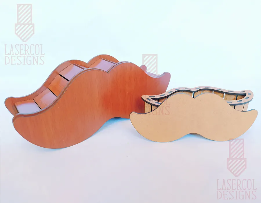Mustache Shaped Father's Day Gift Boxes (2 Sizes) - Laser Cut Files product image (10)