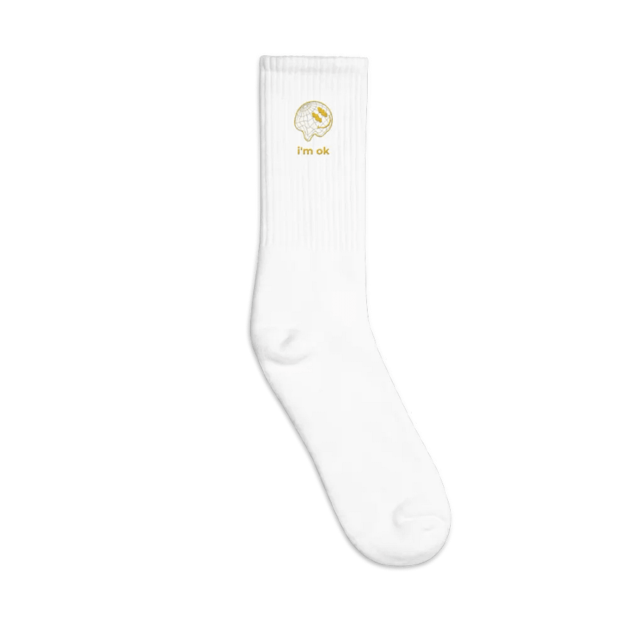 i'm ok embroidered socks yellow product image (33)