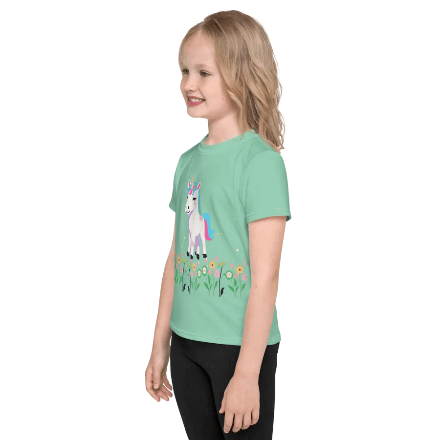 Smiling Unicorn All-Over Print Kids T-Shirt product image (3)
