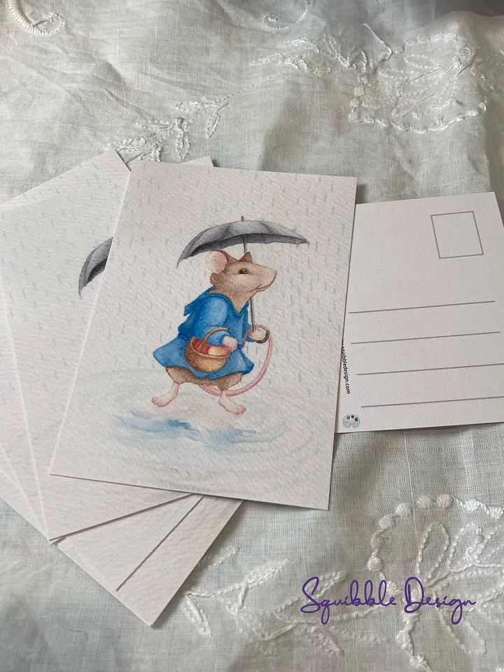 Sun Shower Mouse Postcard product image (1)