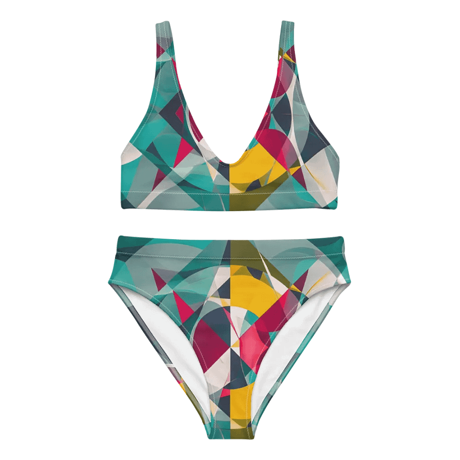 Abstract Lithographic Pattern Design High Waisted Bikini - V9 product image (2)