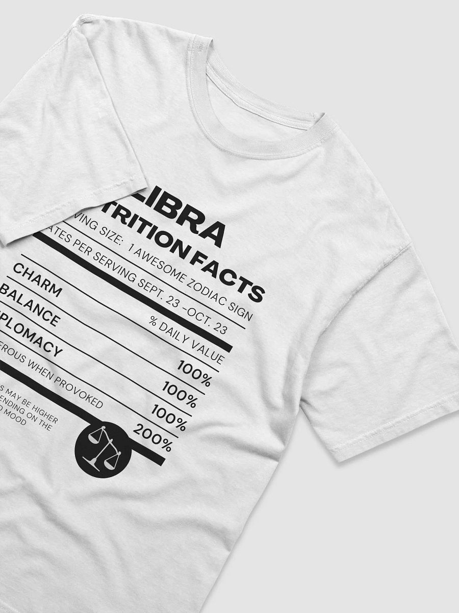 LIBRA NUTRITION FACTS T-SHIRT (Black Writing) product image (3)