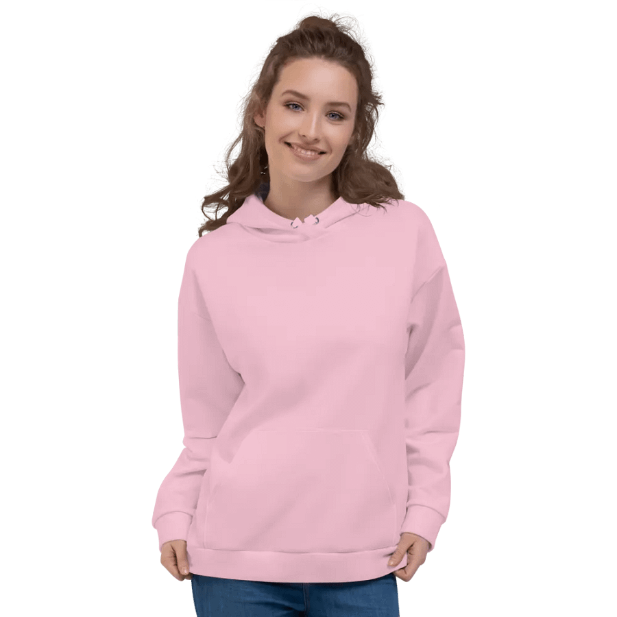 Plain Light Pink Soft Summer Unisex Recycled Polyester Heavyweight Premium Hoodie by Treasure Pie product image (4)
