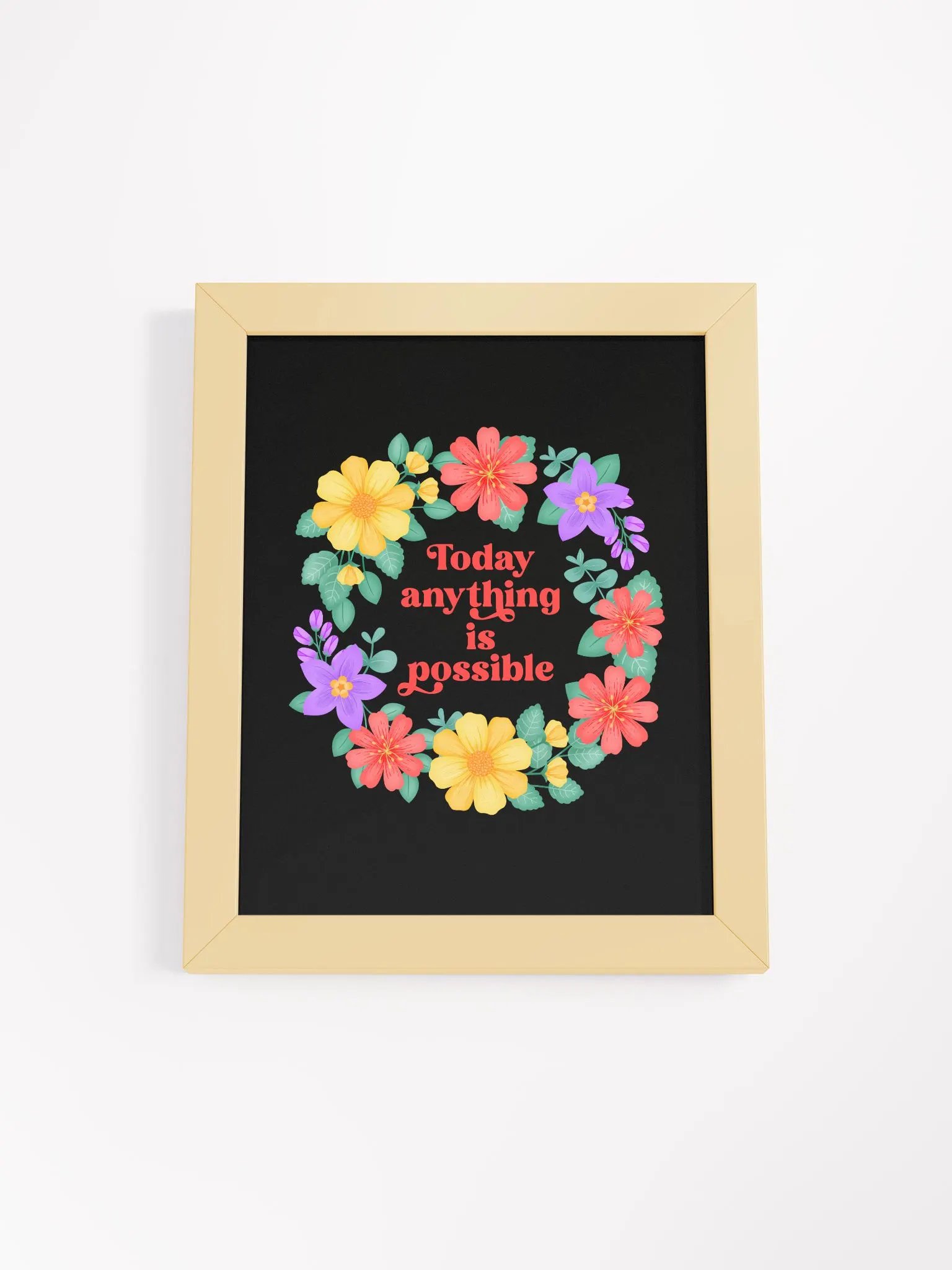 Today anything is possible - Motivational Wall Art Black product image (4)