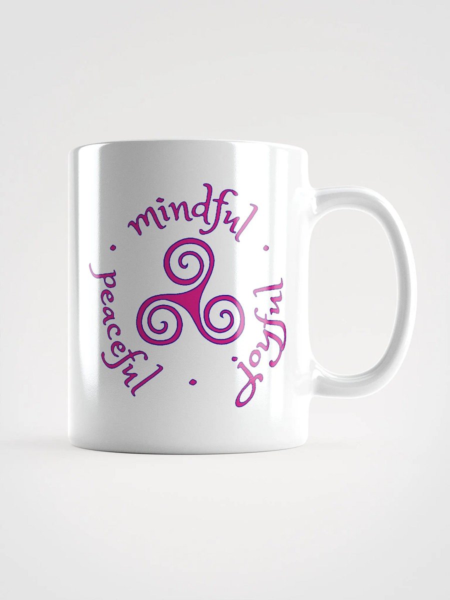 Mindful Peaceful Joyful Dark Pink and Navy Ceramic Mug product image (1)
