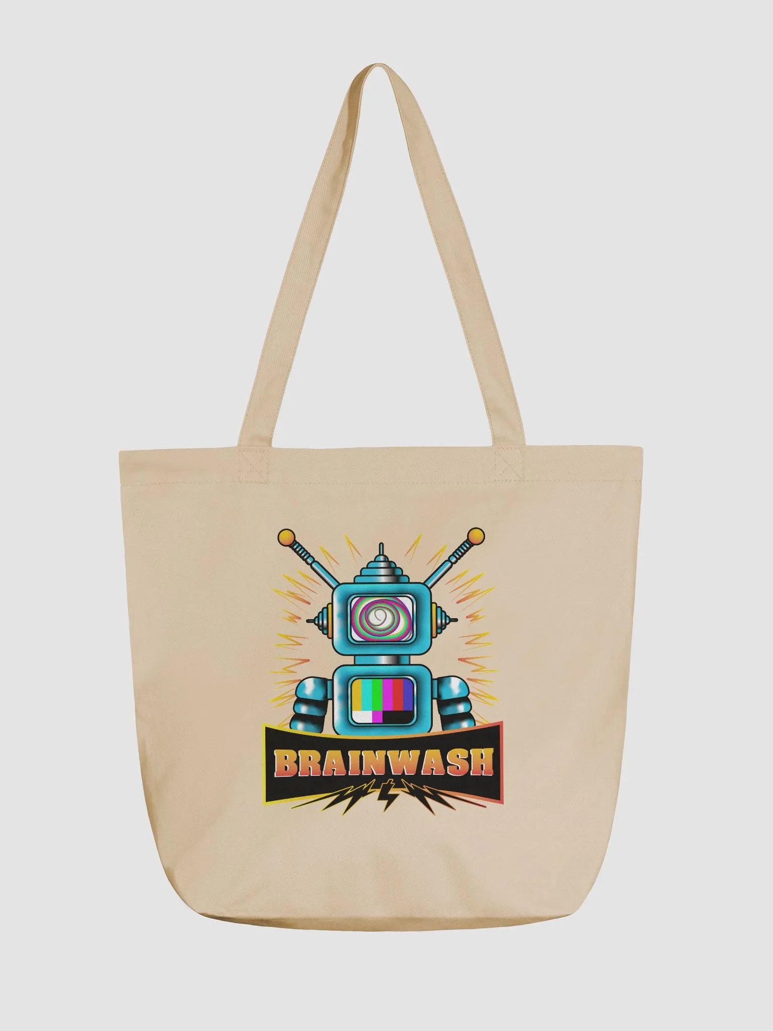 Electric Dreams Retro Robot Tote Bag product image (2)