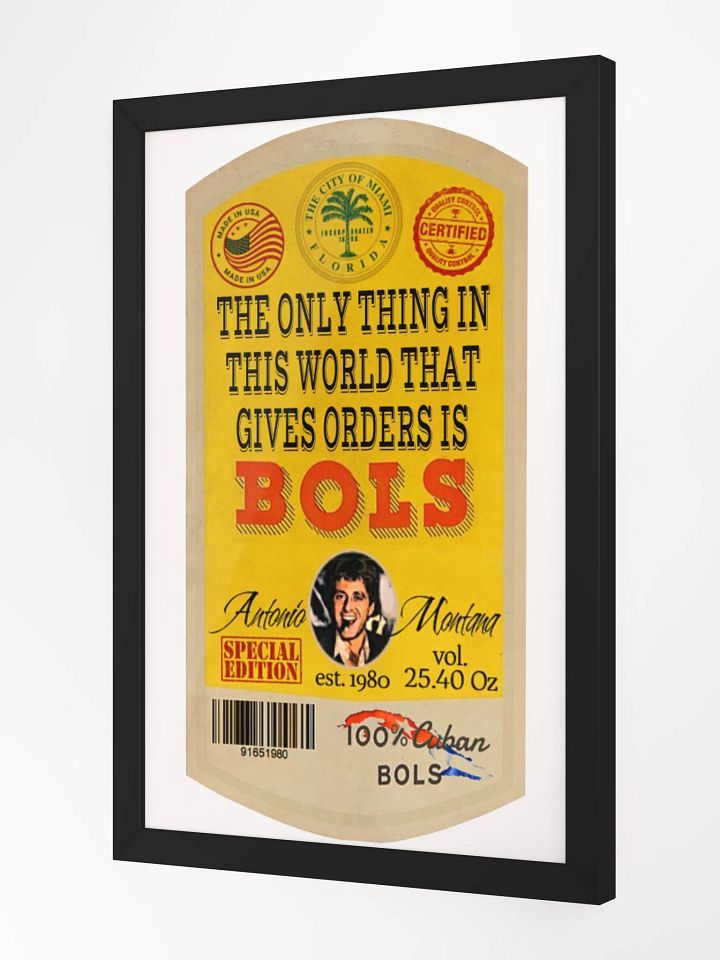 Antonio Montana's BOLS Gin Framed High-Quality Matte Poster (in) product image (2)