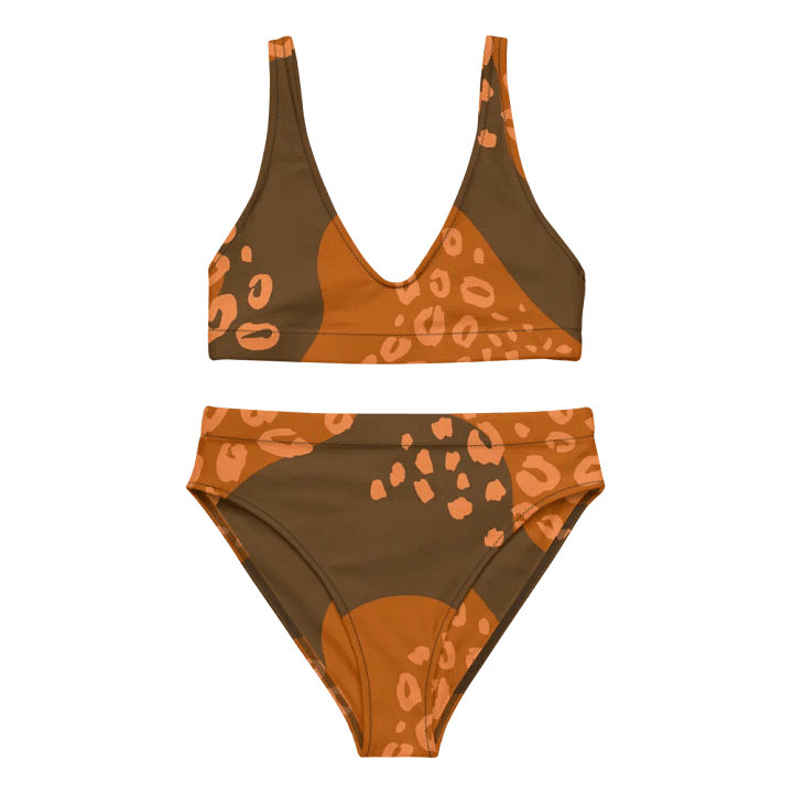 Orange Leopard Camo High-Waisted Bikini product image (1)