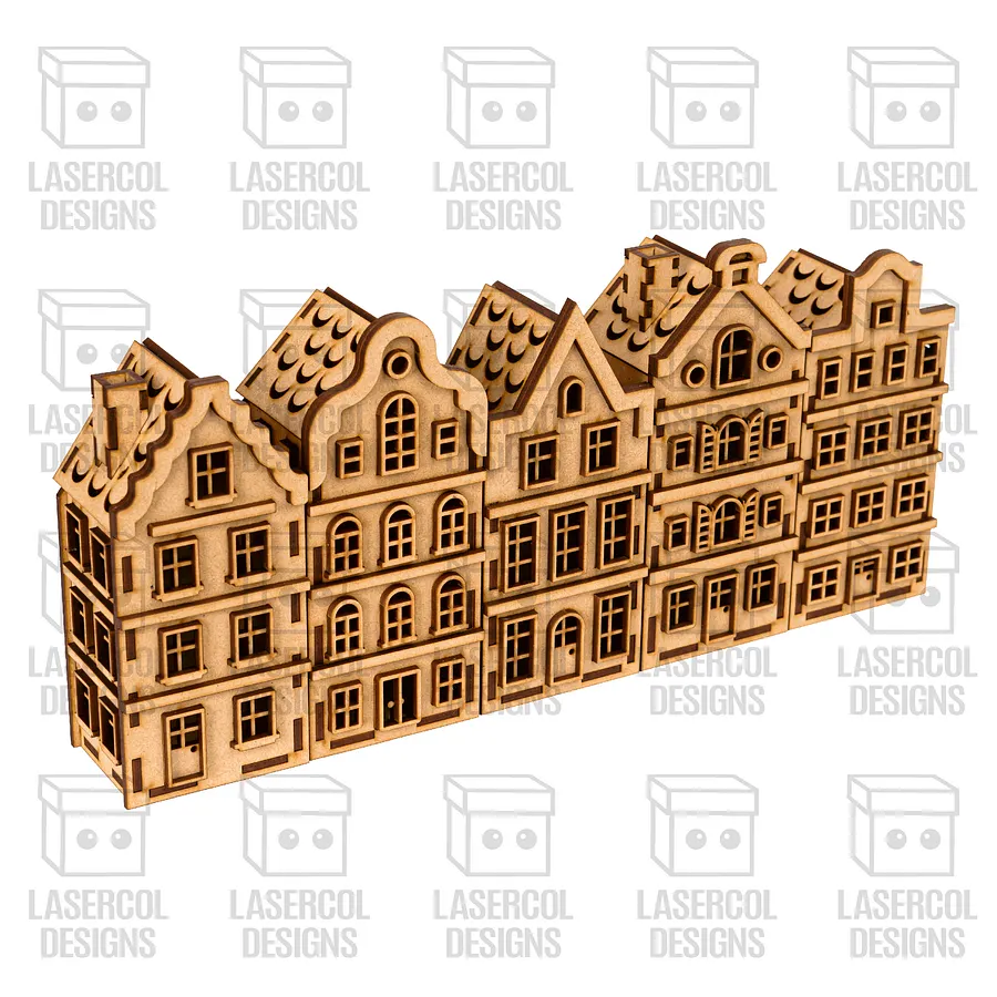 Christmas Houses Set 1 (5 Styles) - Laser Cut Files product image (9)