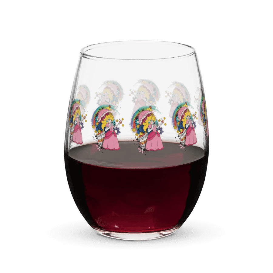 Princess Peach by StephyJ Stemless Wine Glass product image (7)
