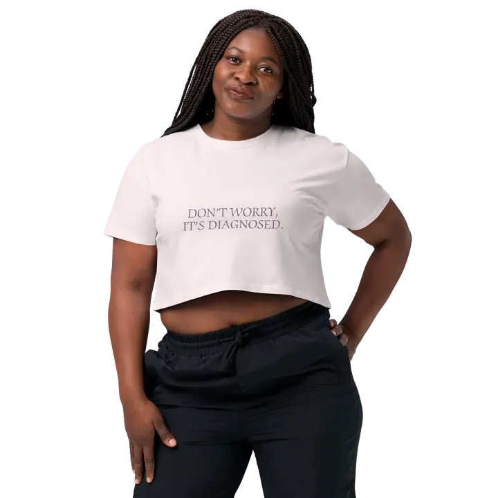 DW, IT'S DIAGNOSED (#8D778F) printed cotton crop top product image (20)