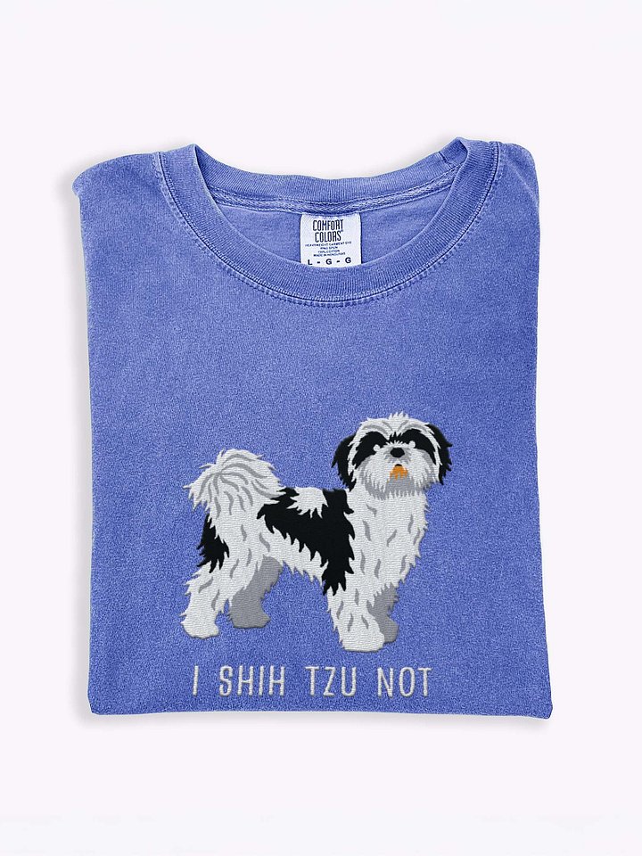 I Shih Tzu Not T-Shirt(Embroidered) of a Shih Tzu(Black & White) product image (1)