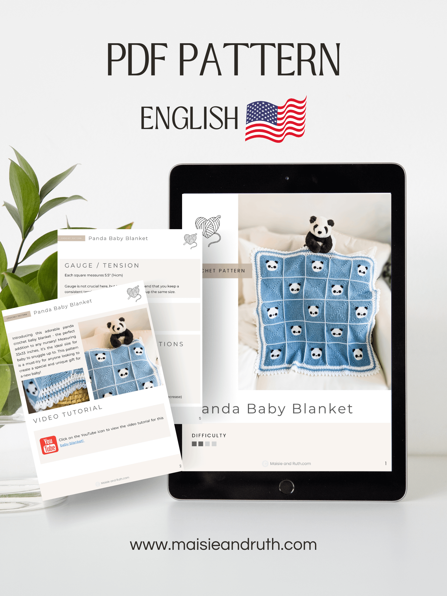 Crochet Pattern: Panda Baby Blanket product image (2)