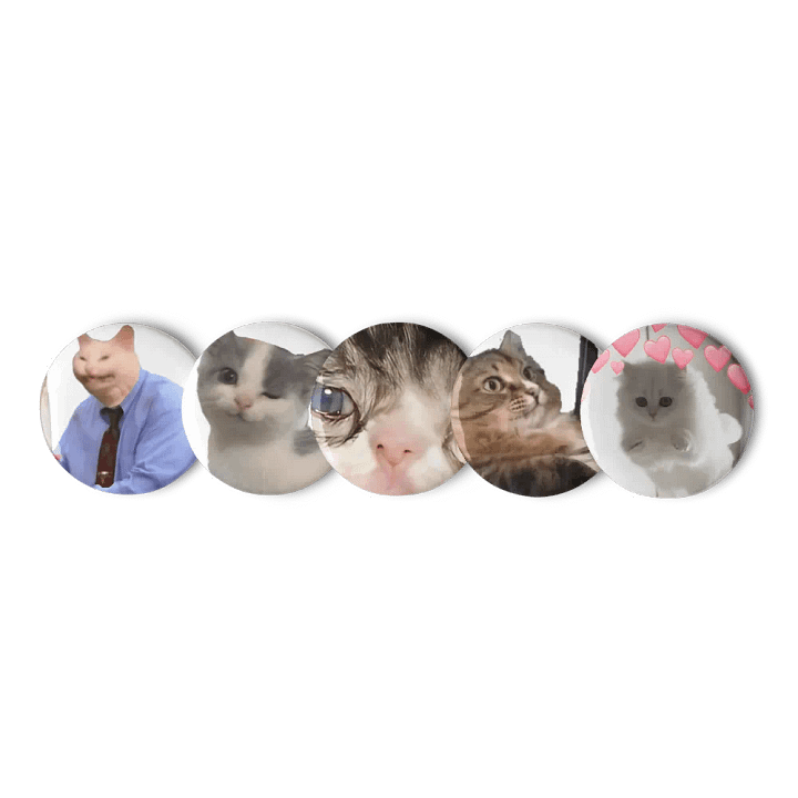 Set of Pin Buttons: Meme Cats 37 product image (3)