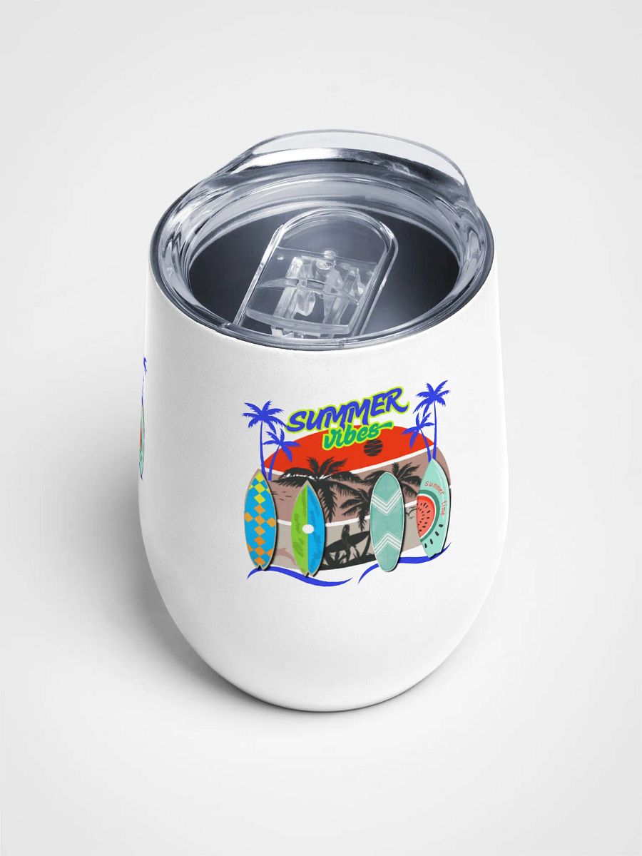 Summer Vibes Wine Tumbler gift for beach surfers friends Colleagues sons dads product image (4)