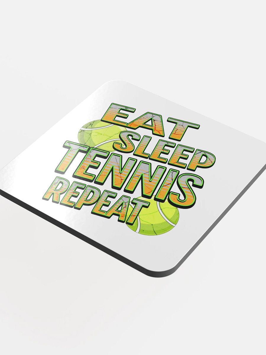 Eat Sleep Tennis Repeat Angle Textured Coaster Set product image (1)