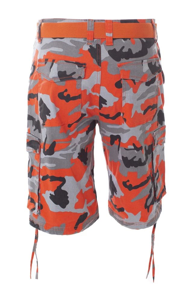 MEN'S TWILL STRETCH CAMO CARGO SHORTS *8 COLORS FREE BELT INCLUDED product image (1)