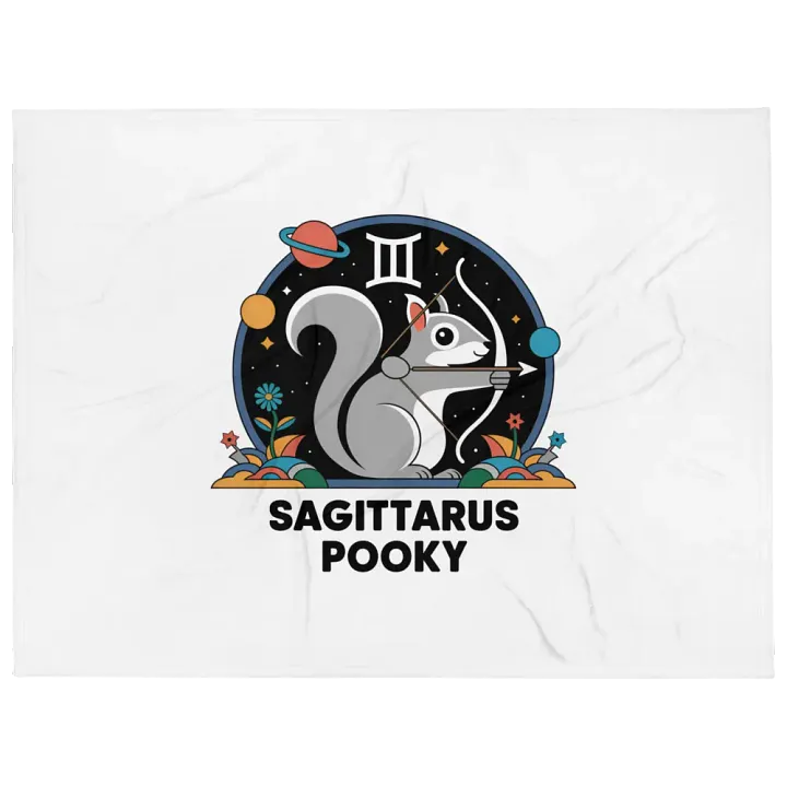 Ultra soft and plushy blanket: Sagitarius Pooky, Sky, planets and flowers product image (1)