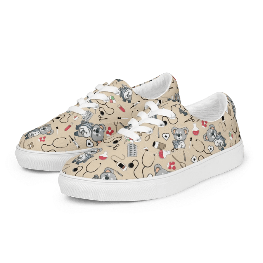 Cute Medical Koala Lace-up Canvas Shoes (Tan) product image (6)