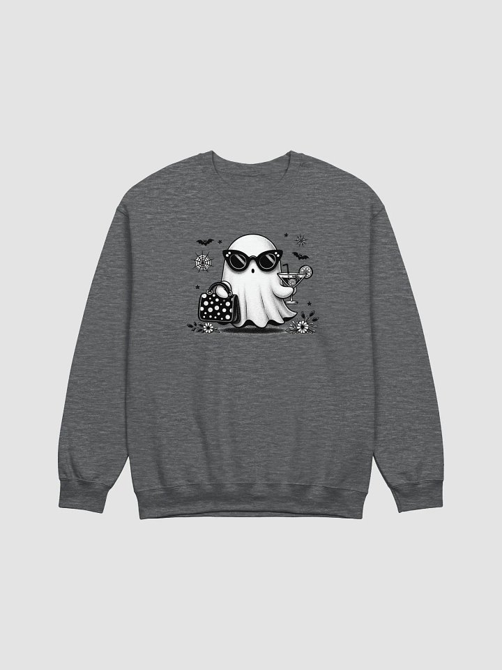 Halloween Ghost With Drink and Purse Long Sleeve Unisex Sweatshirt product image (3)