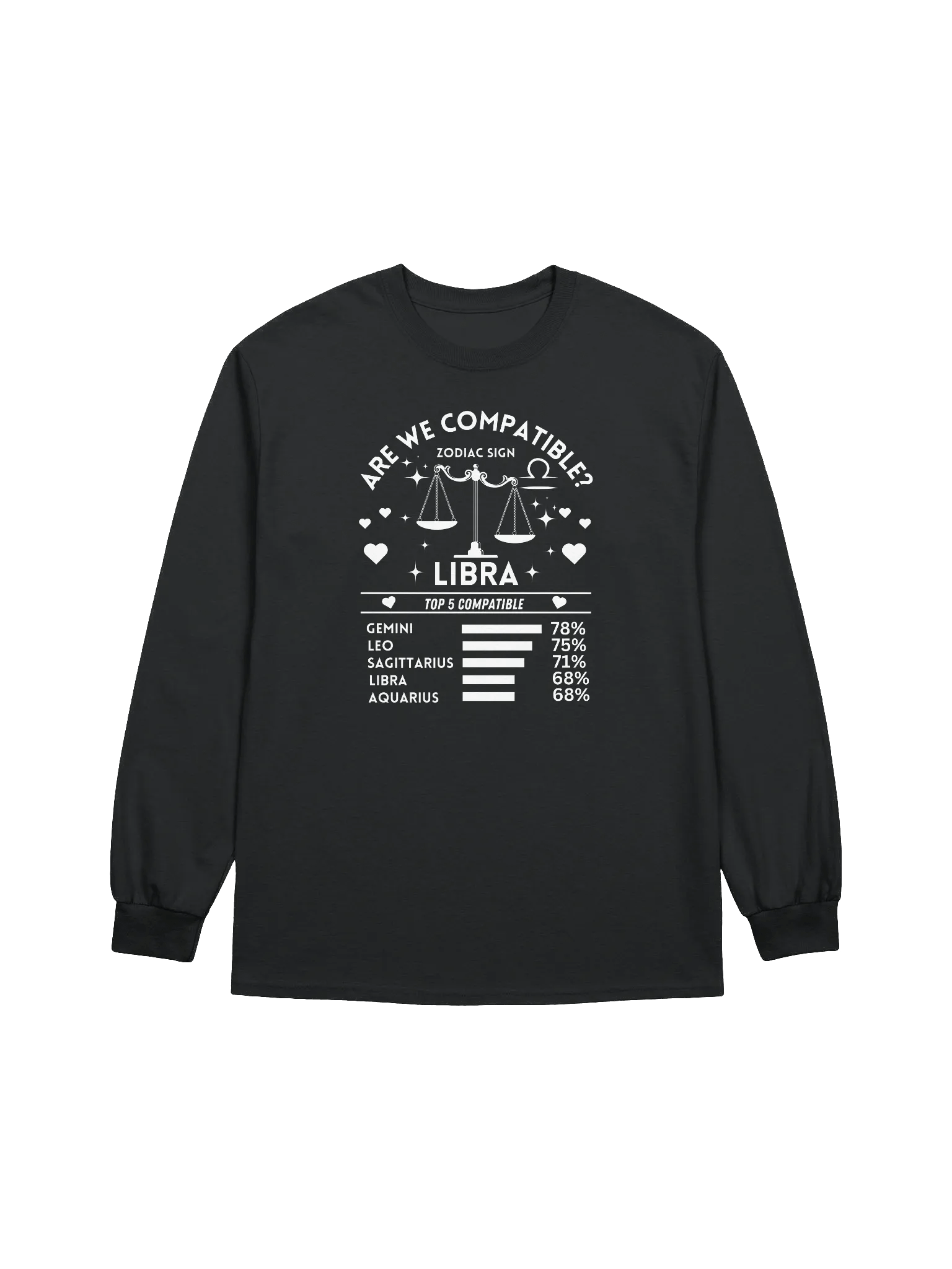 Libra Zodiac Sign Romantic Compatibility - Gildan Ultra Cotton Unisex Long Sleeve T-Shirt - Dark Colors product image (2)