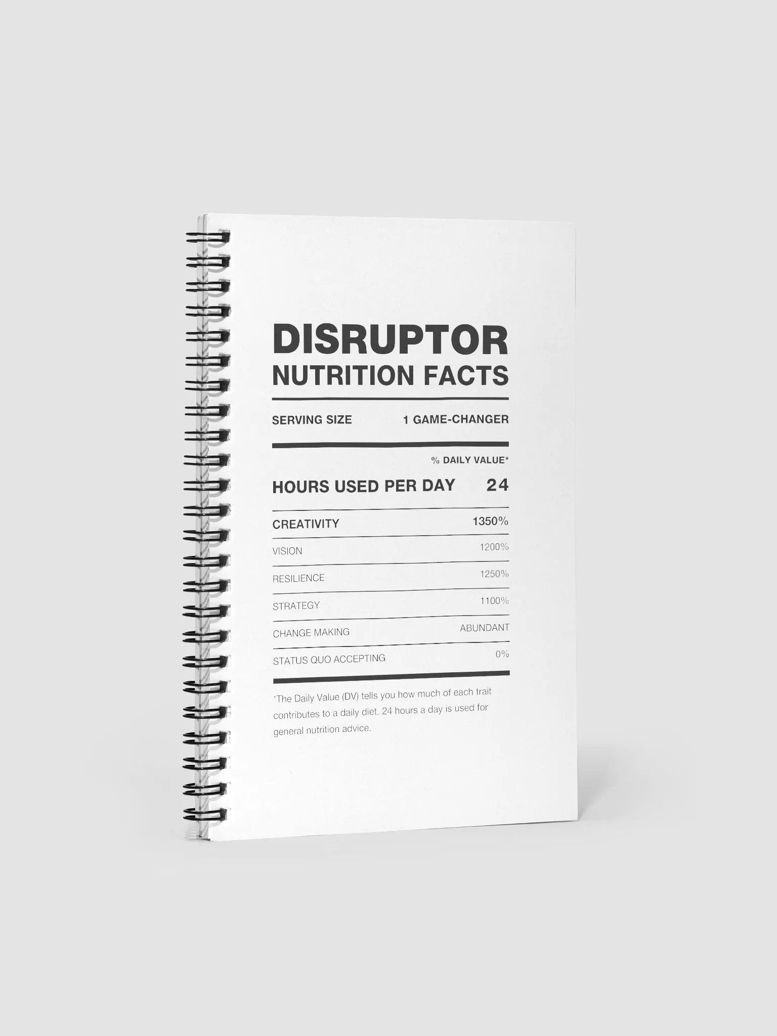DISRUPTOR Nutrition Facts Notebook product image (2)