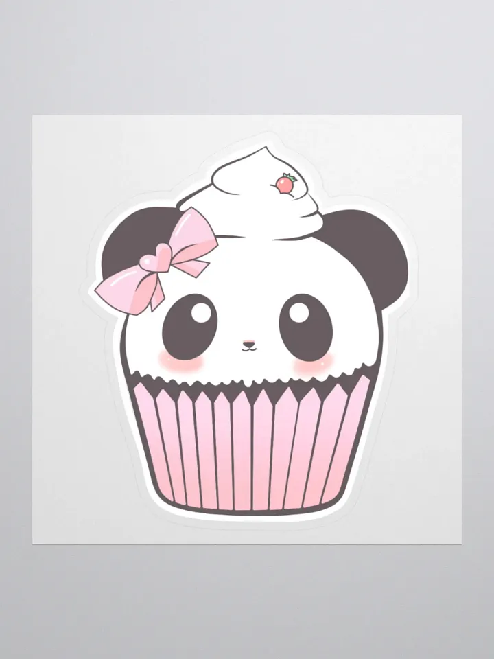 Panda Cupcake Kiss Cut Stickers product image (1)