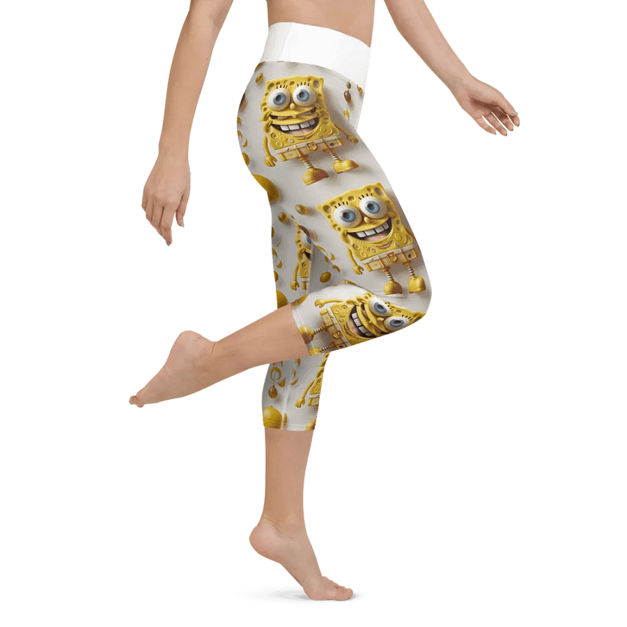 Groovy Yellow Character 90s Yoga Capri Leggings product image (5)