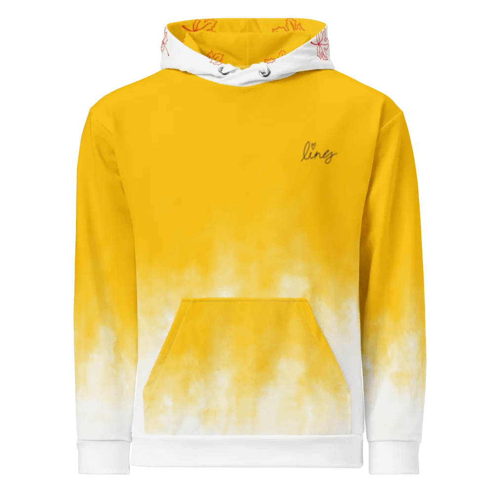 Lingling Kwong Maple Design Unisex Hoodie (Yellow & White) product image (10)