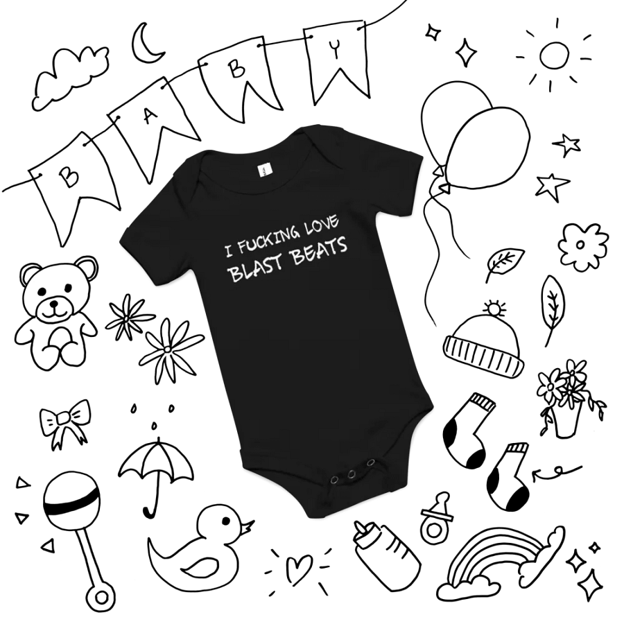 I Love Blast Beats baby onesie product image (15)