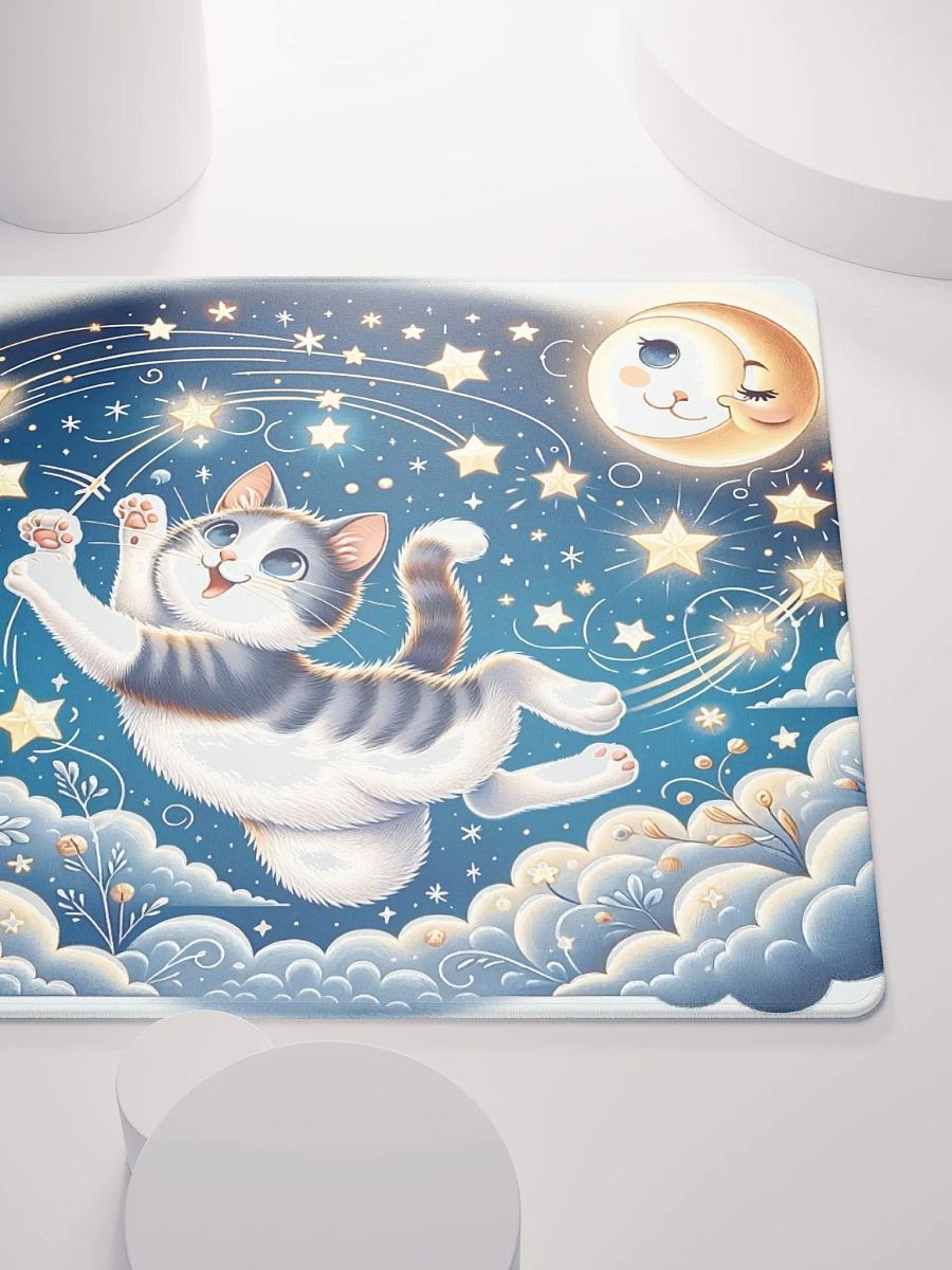 Gaming Mouse Pad: Moon and Stars Cat product image (5)