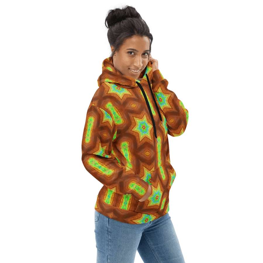 Abstract Retro Repeating Stars Unisex All Over Print Hoodie product image (3)