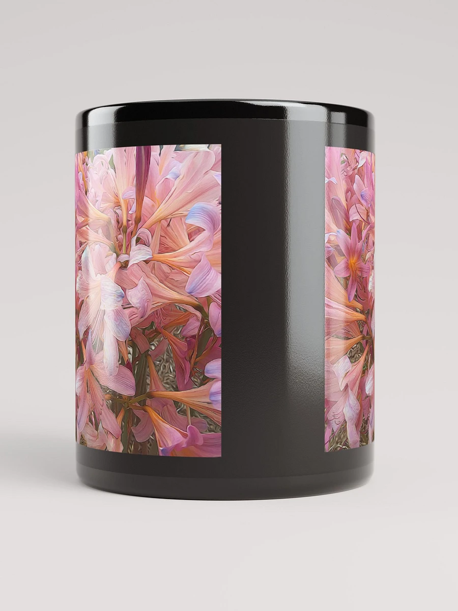 Pink Amaryllis Black Coffee Mug product image (9)