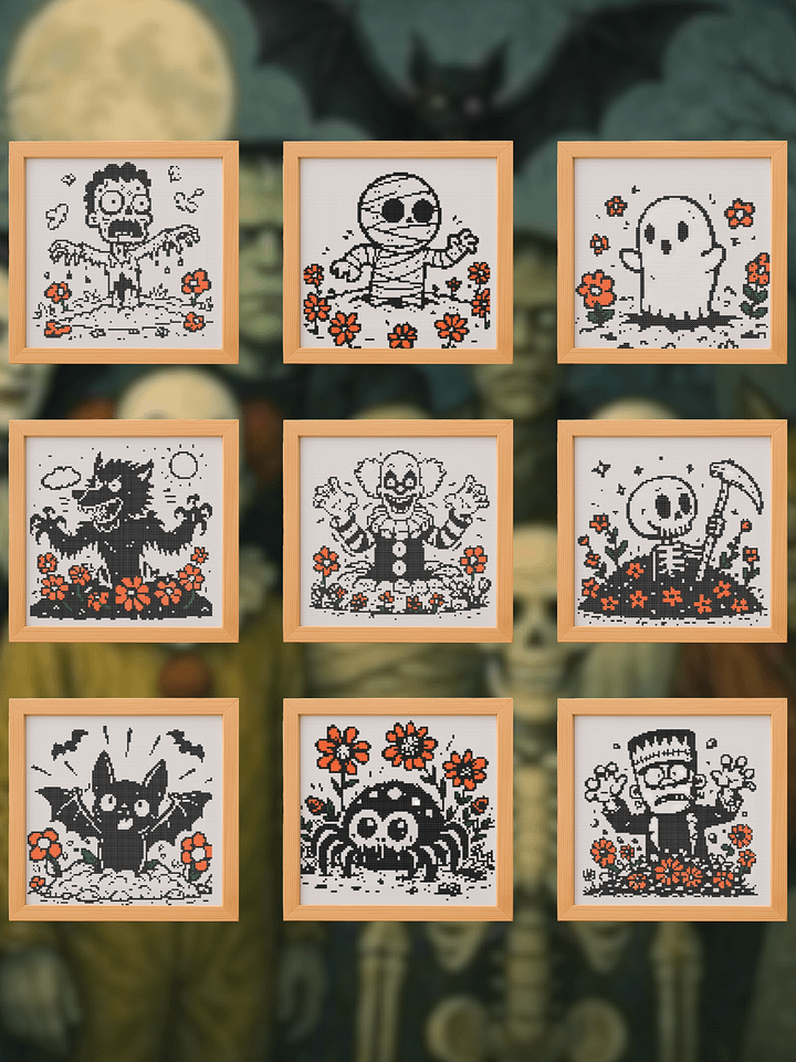 9 Halloween Rising Cross Stitch Patterns Bundle product image (1)