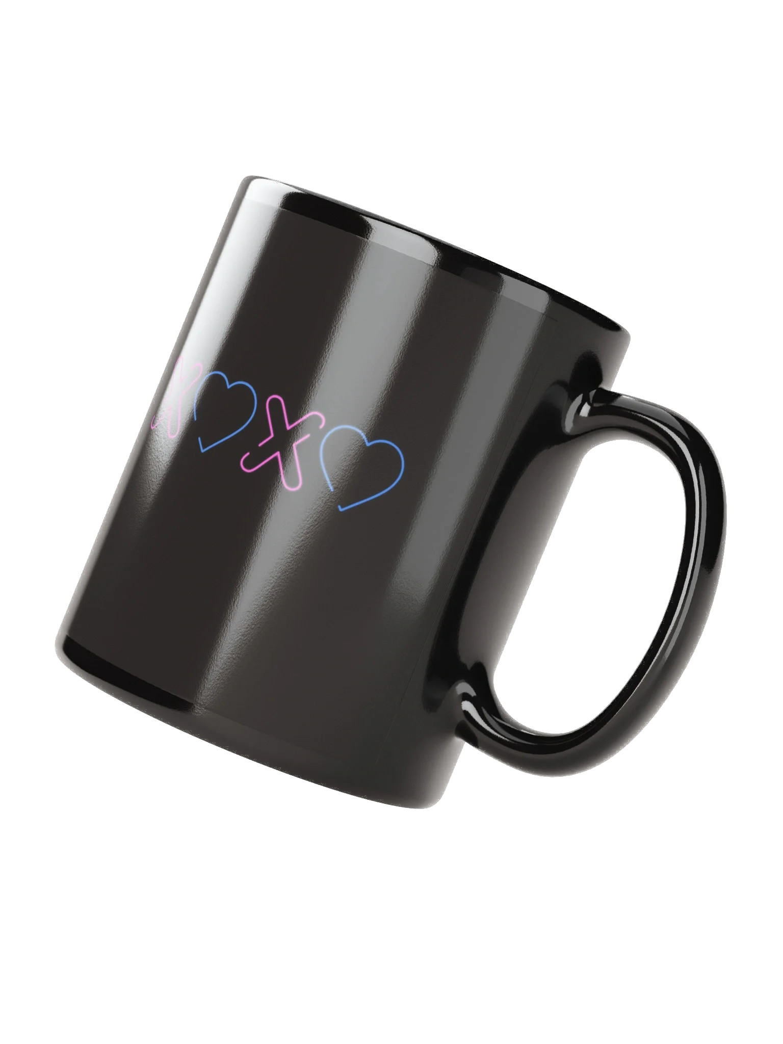 XOXO Heart Neon Style Black Coffee Mug product image (3)