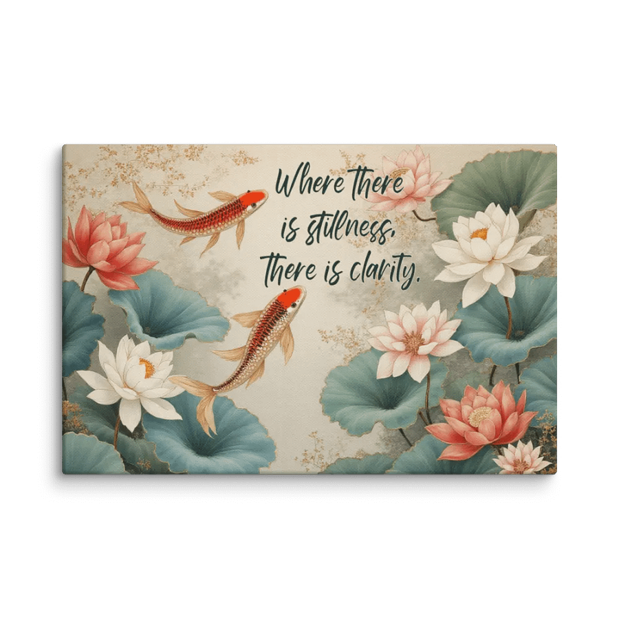 Koi Fish and Lotus Flower Wall Art #597 product image (2)