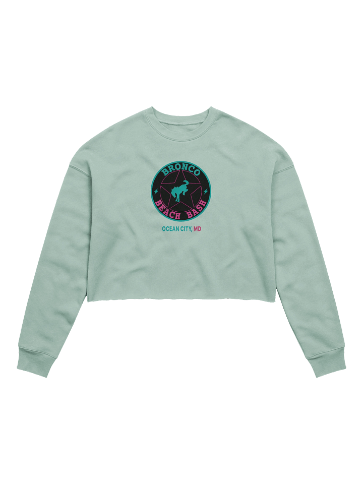 2025 Bronco Beach Bash Ocean City / Destination Bigfoot Bronco Collab | Full Frontal Bella+Canvas Women's Fleece Crop Sweatshirt (Multiple Colors Available) product image (25)