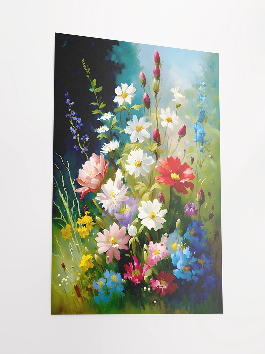 Wildflower Meadow with Daisies Cosmos and Bluebells Matte Poster product image (4)