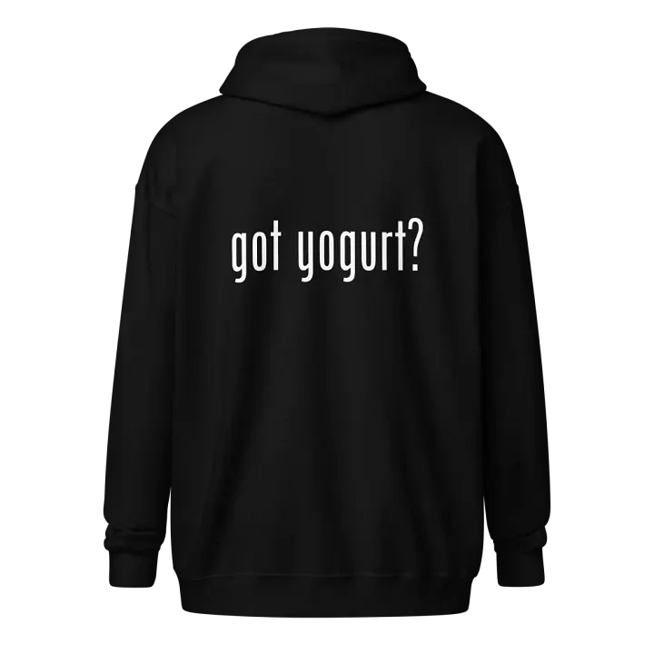 unisex "got yogurt?" zip-up hoodie product image (1)