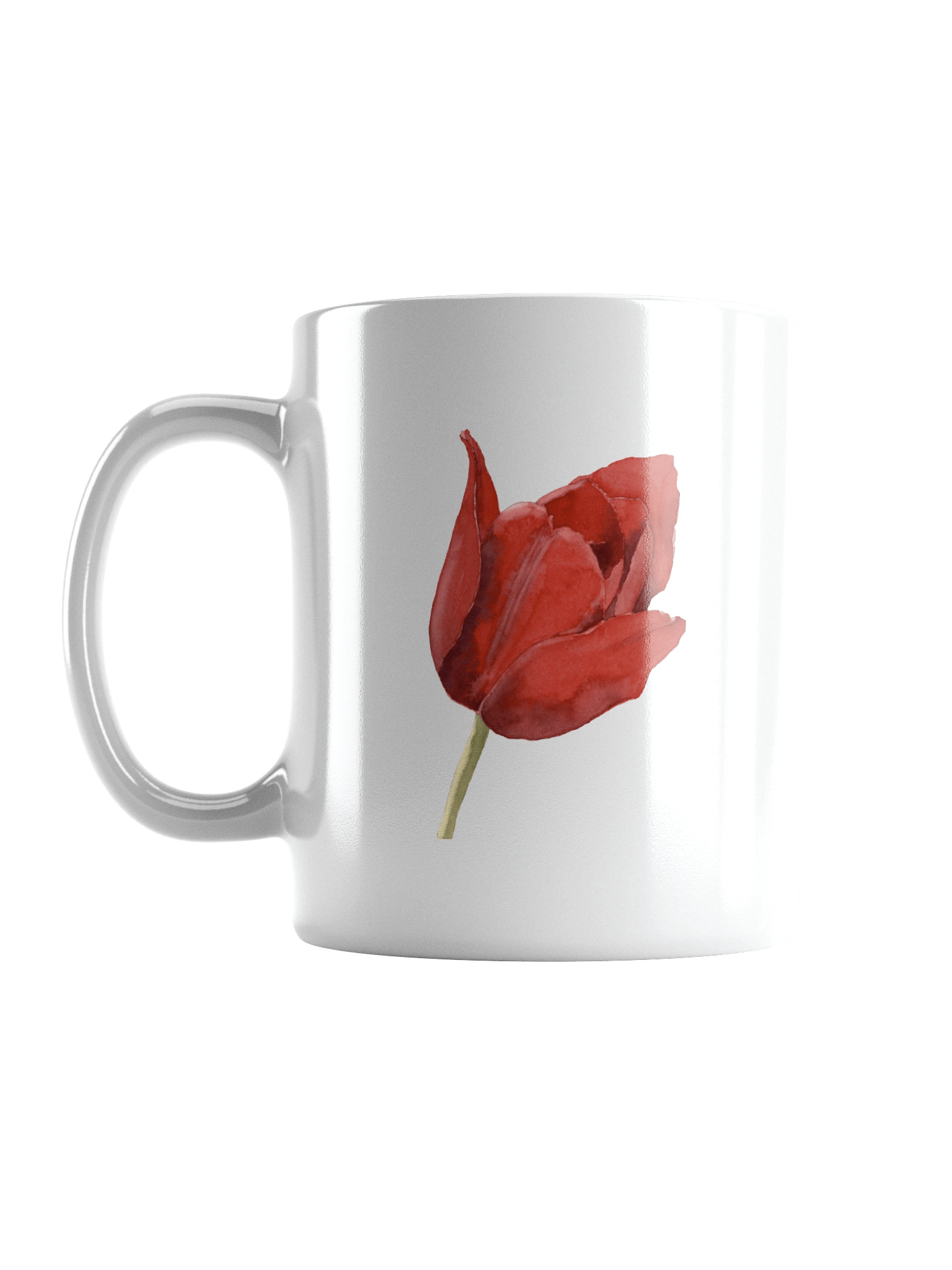 Red Tulip White Glossy Mug product image (6)