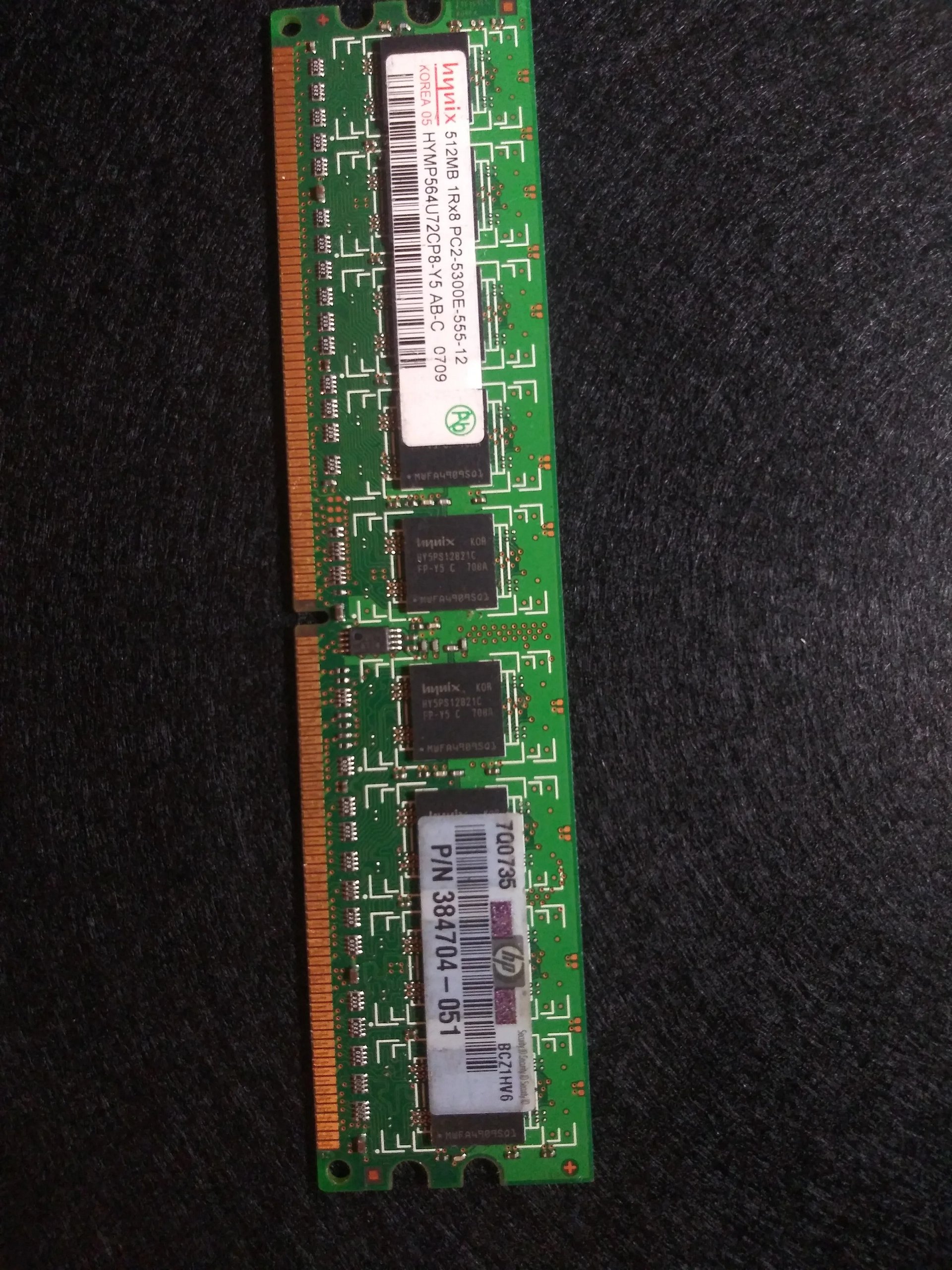 Hynix 512MB 1Rx8 PC2-5300E-555-12 product image (1)