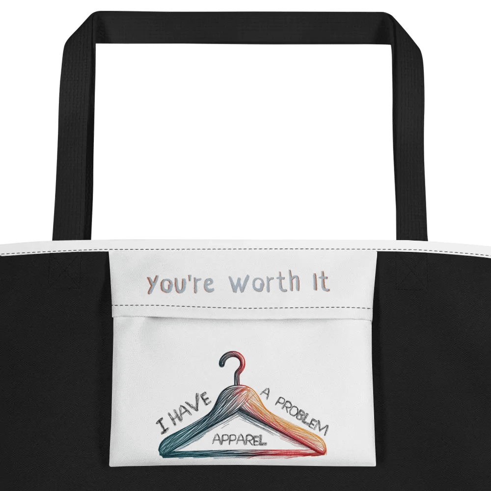 "I Like My Coffee Like I Like My Jokes... Dark" Large Tote Bag with Pocket product image (2)