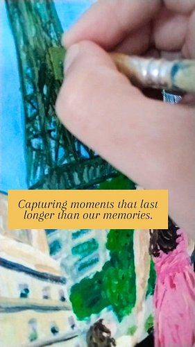 Hands together, steps in sync, hearts leaning into the city of light. 
Each brushstroke a memory, each color a feeling: thick...