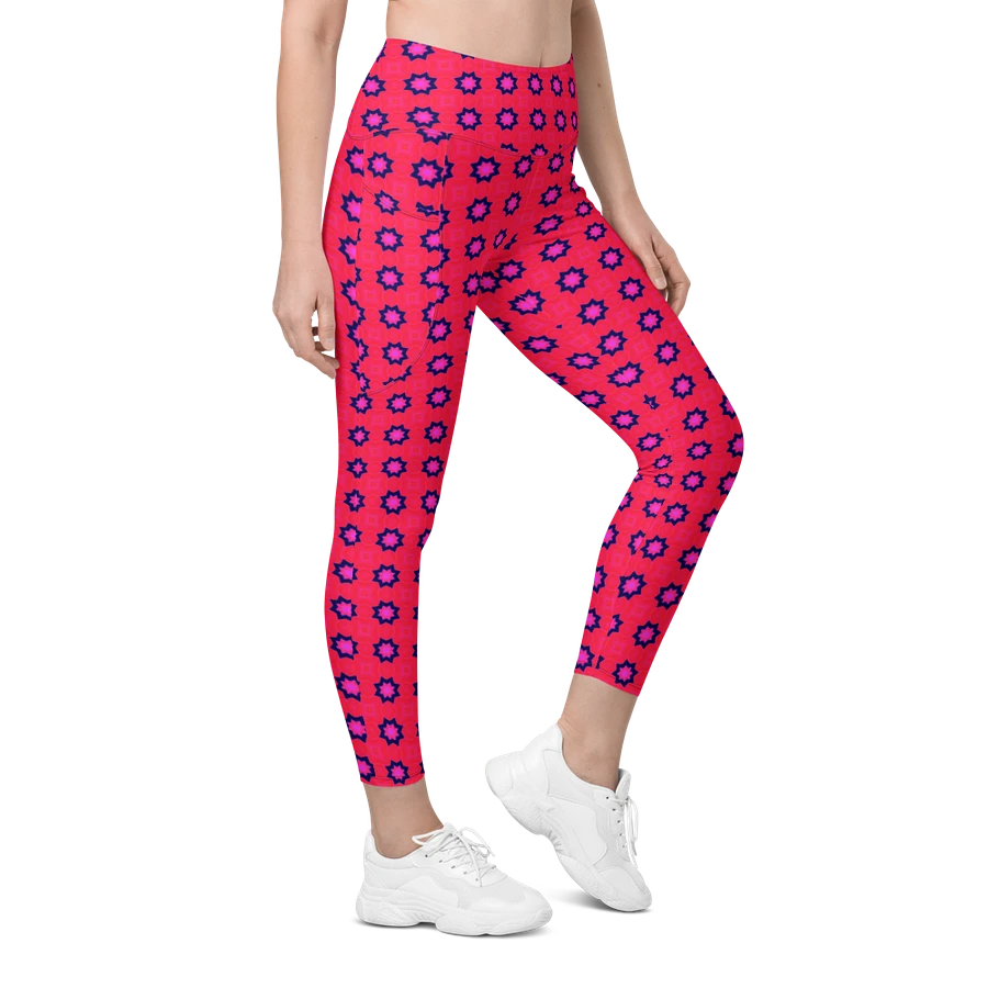 Abstract Red Ladies Leggings (with pockets) product image (15)