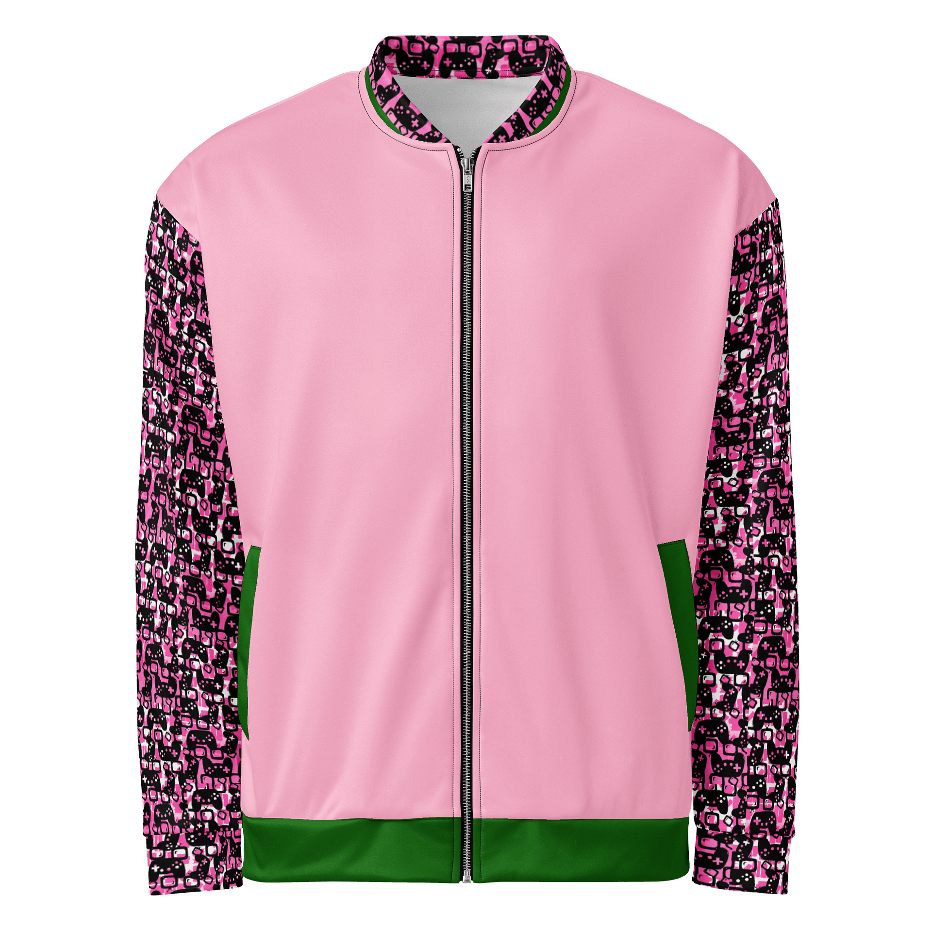 Experience Stories Unisex Bomber Jacket (Pink, Green, and Black) product image (2)