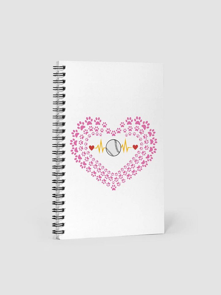 Heart Paw Print Baseball of the Game Spiral Notebook product image (1)