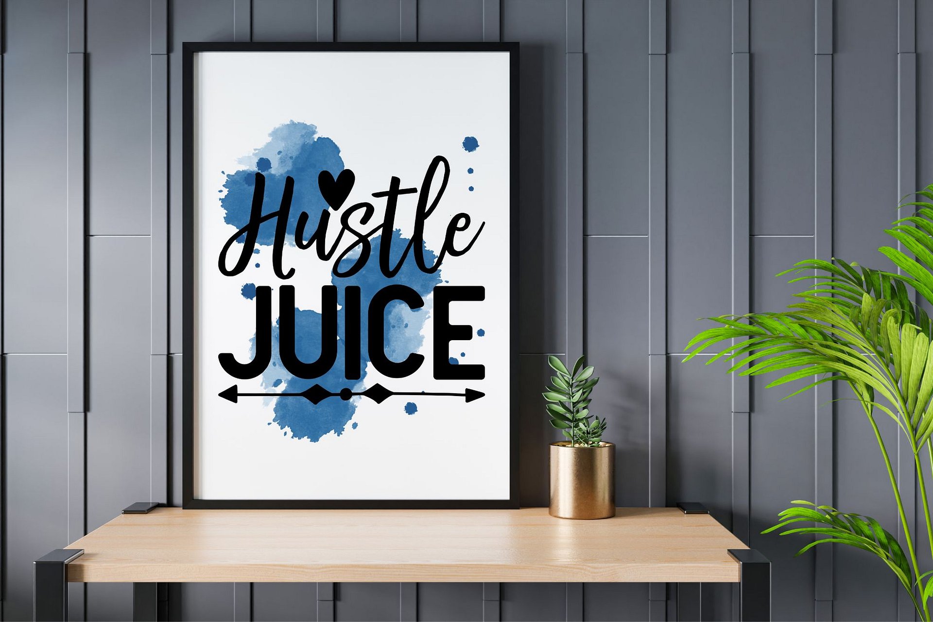 Watercolor Inspirational Work/Hustle Quote Card product image (2)